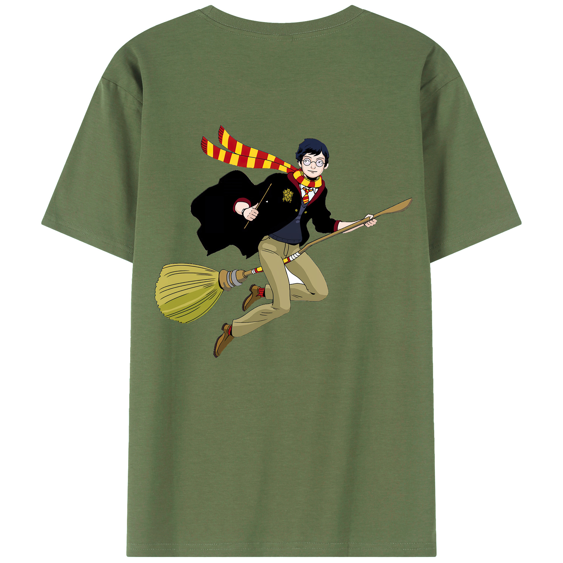 （画像用） Harry Potter ハリー・ポッターシリーズ 綿100％ メンズ半袖Tシャツ（バックプリント） 通気性